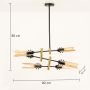 Sculptural Linear Chandelier - Gold