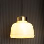 Sleek Dome Brass & Milk White Pendant Light