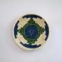 Spiral Saga Handwoven Sabai Grass Hanging Wall Basket - Blue