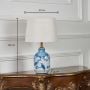 The Beauty of Symbolism White & Blue Ceramic Table Lamp