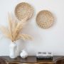 Tomas Handwoven Sabai Grass Hanging Wall Basket - White Lifestyle