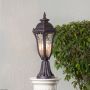 Transitional Outdoor Gate Light - Large Light On With Pillar
