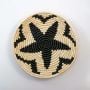 Youthful Flower Handwoven Sabai Grass Hanging Wall Basket Extra Large - Black & Beige