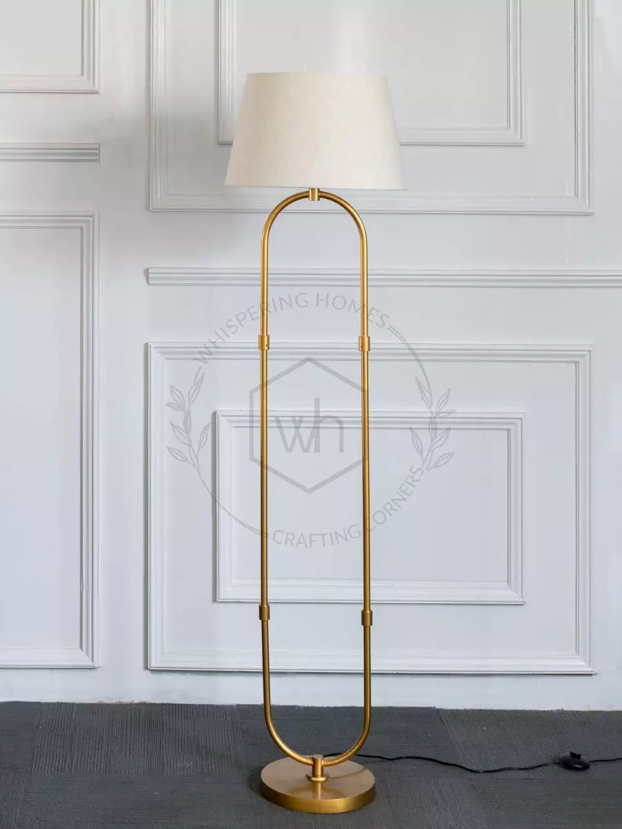 Gold metal floor lamp top