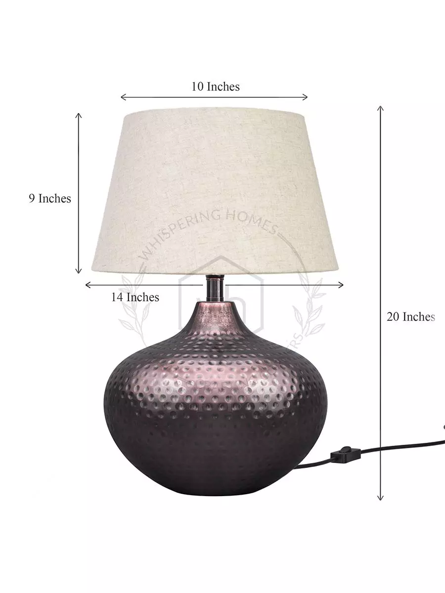 White and copper table lamp sales