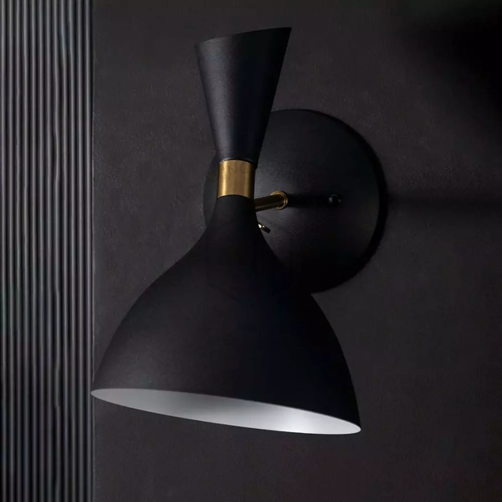 Black metal hot sale sconce