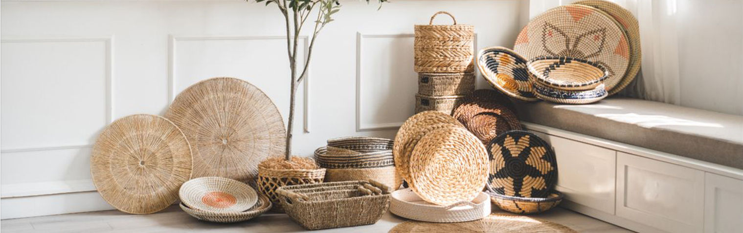 Sabai Grass Handwoven Wall Baskets | Whispering Homes