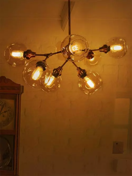 Branching 8 Light Antique Copper Chandelier