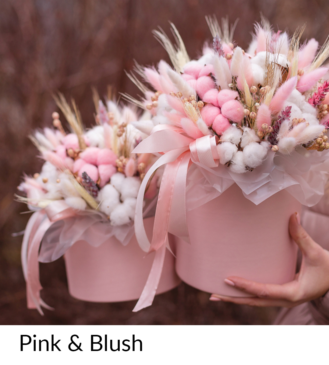 blush pink pampas grass decor